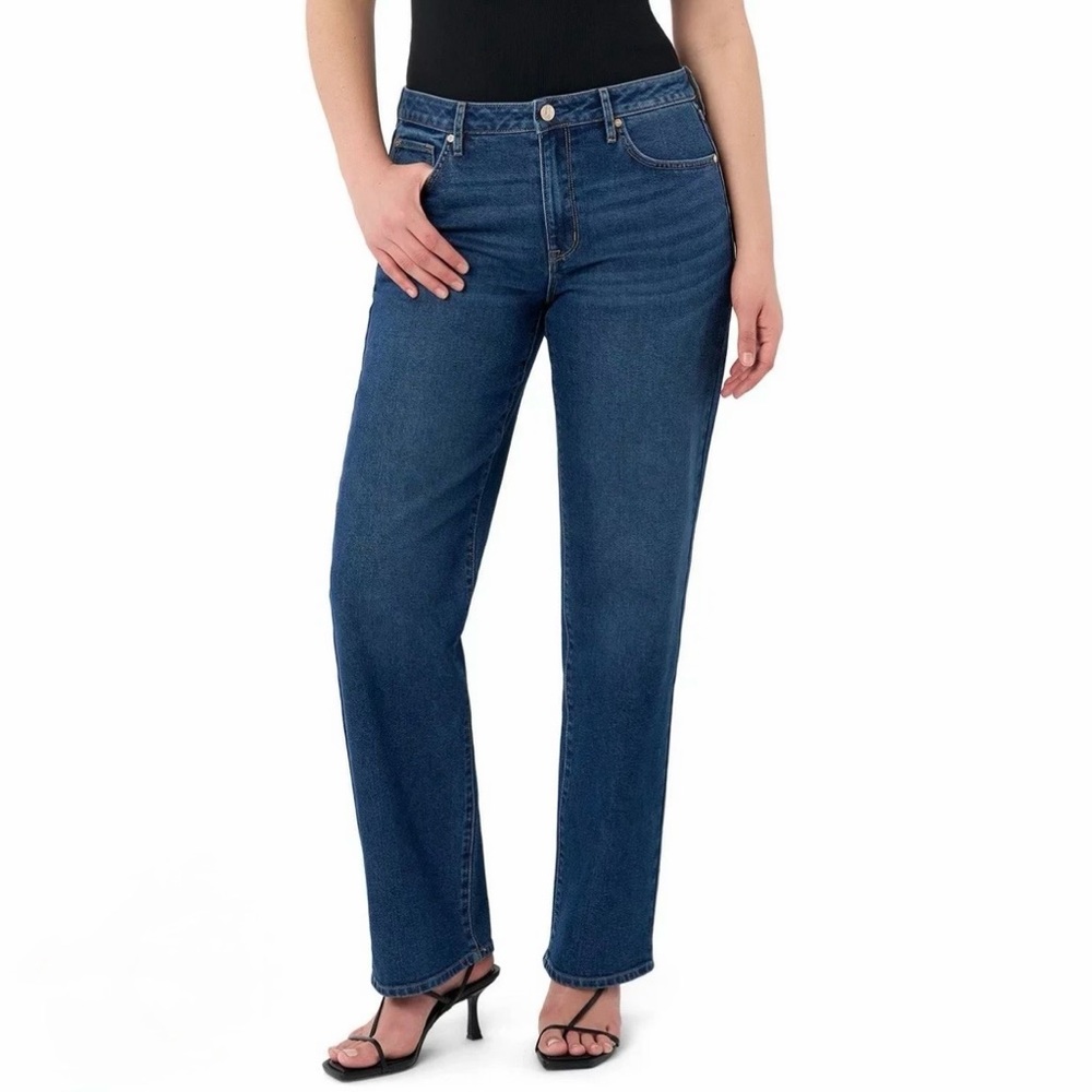 Seven7 Women's Straight Leg Dark Blue Jeans Indigo